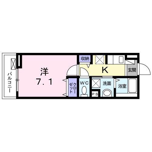 CHOUETTEシュエット(1K/2階)の間取り写真