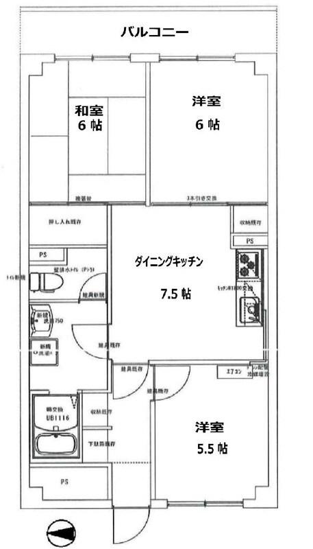 ゾンネンハイム北砂(3DK/9階)の間取り写真