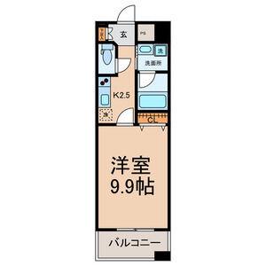 カーサビアンカ東岡崎(1K/9階)の間取り写真