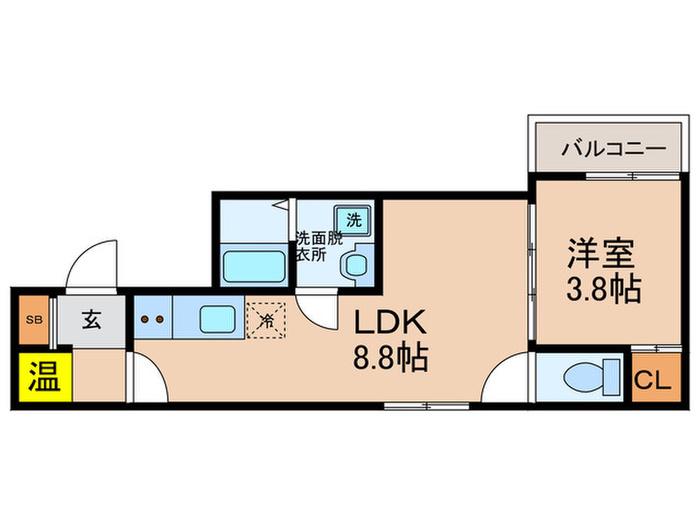 F ASECIA AQUILO(1LDK/2階)の間取り写真