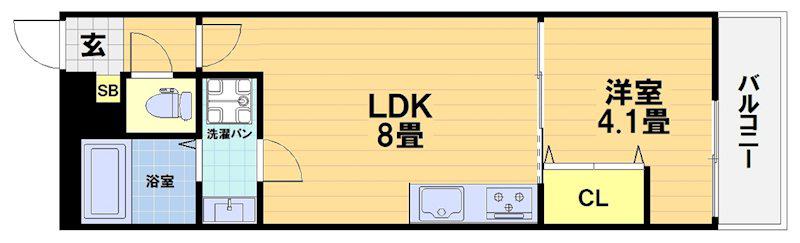 MIREI烏丸五条(1LDK/3階)の間取り写真