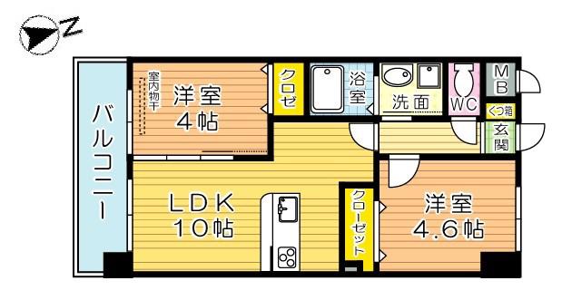 メディプラカーサ(2LDK/8階)の間取り写真