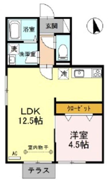 メゾン・ド・ソレイユ(1LDK/1階)の間取り写真