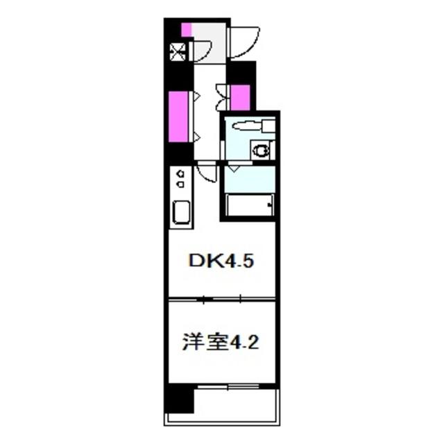 レジュールアッシュ京橋クロスⅡ(1DK/3階)の間取り写真