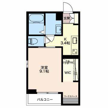 シャーメゾンルフレ笹口(1K/2階)の間取り写真