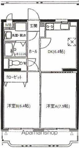 アンシャンテ・N(2DK/1階)の間取り写真