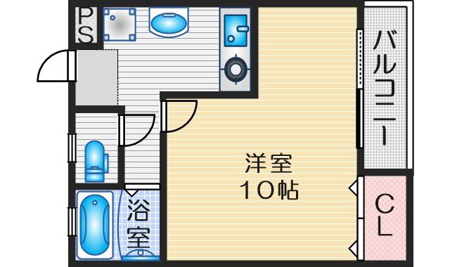 ベーシック・ファーム豊津(1K/1階)の間取り写真