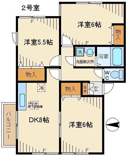 エレメンツ(3DK/1階)の間取り写真