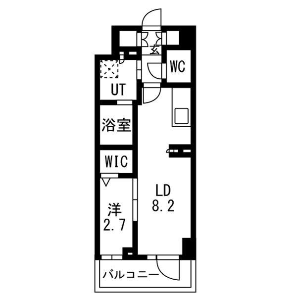 シーズンフラッツ高田馬場リバーサイドサウス 手無 礼敷無 ネットフリー(1LDK/3階)の間取り写真
