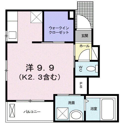 アルテグラン調布(ワンルーム/1階)の間取り写真