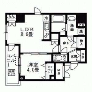 AXIA日本橋茅場町(1LDK/2階)の間取り写真