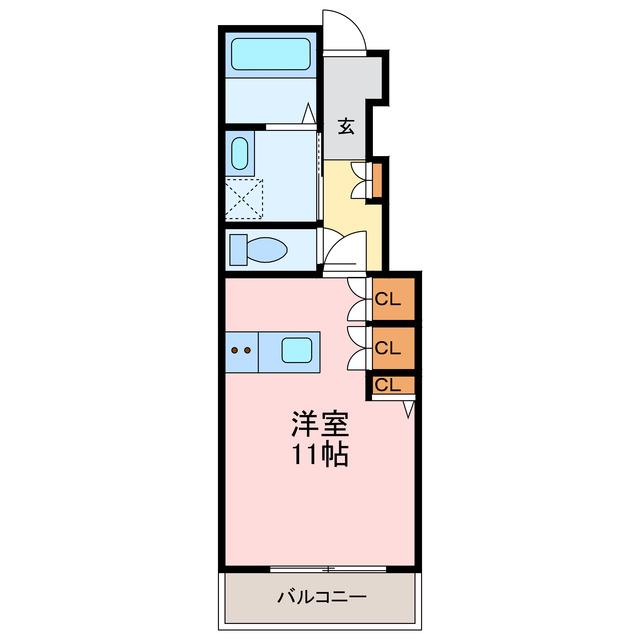 SUN LUCE見能林(ワンルーム/1階)の間取り写真