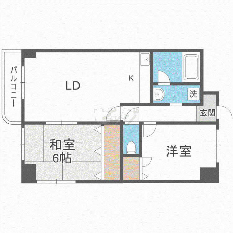 エーデルワイスパーク(2LDK/4階)の間取り写真