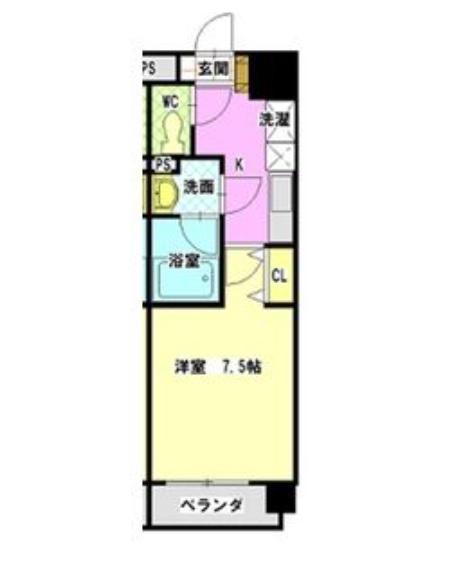 ベルモード(1K/4階)の間取り写真