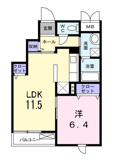 ジュメイラ(1LDK/3階)の間取り写真