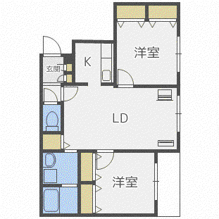 RAFFIA(2LDK/4階)の間取り写真