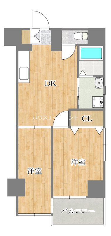 KOB5(2DK/3階)の間取り写真
