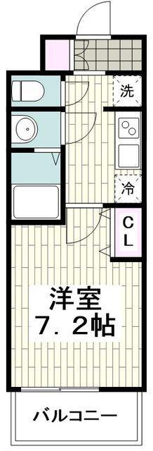 LOCS YOKODAI(1K/2階)の間取り写真