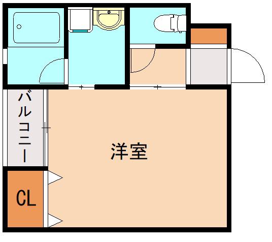 VISTA室見(1K/3階)の間取り写真