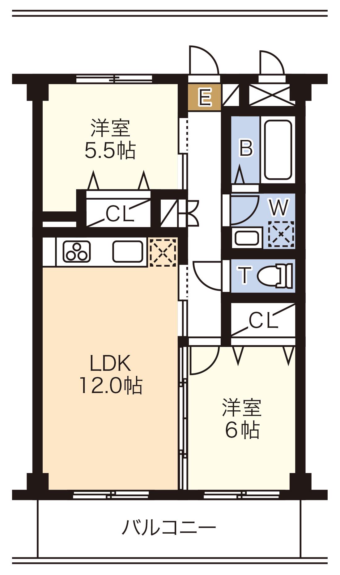 LIVELY MINAMIKASE(2LDK/4階)の間取り写真