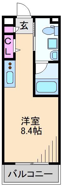 スパシエ大倉山(ワンルーム/1階)の間取り写真