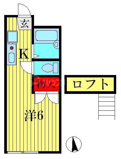 サンテラス奥戸(1K/2階)の間取り写真