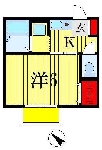 サニーハウスS(1K/1階)の間取り写真