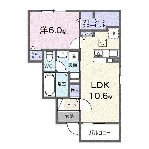 東有馬2丁目アパート(1LDK/1階)の間取り写真