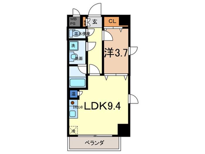 モアライフ魚崎(1LDK/4階)の間取り写真