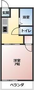 ハイライフ116B棟(1K/1階)の間取り写真