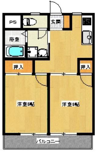 メゾンリバーフィールド(2DK/2階)の間取り写真