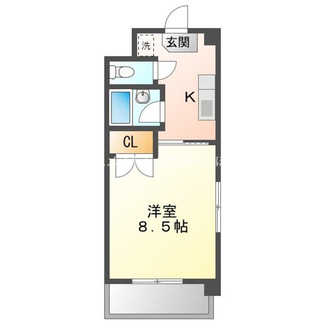 ジナ東海II(1K/2階)の間取り写真