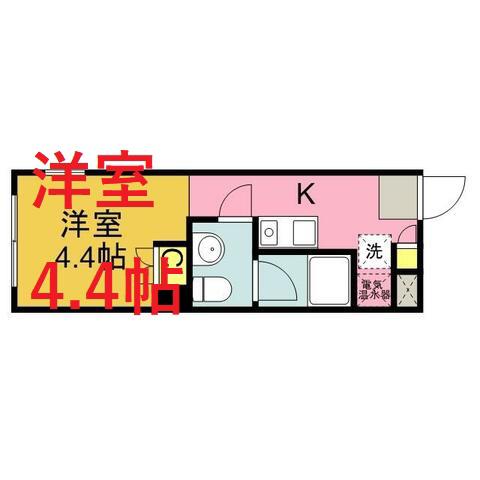 ホライゾンコート鮫洲(ワンルーム/4階)の間取り写真