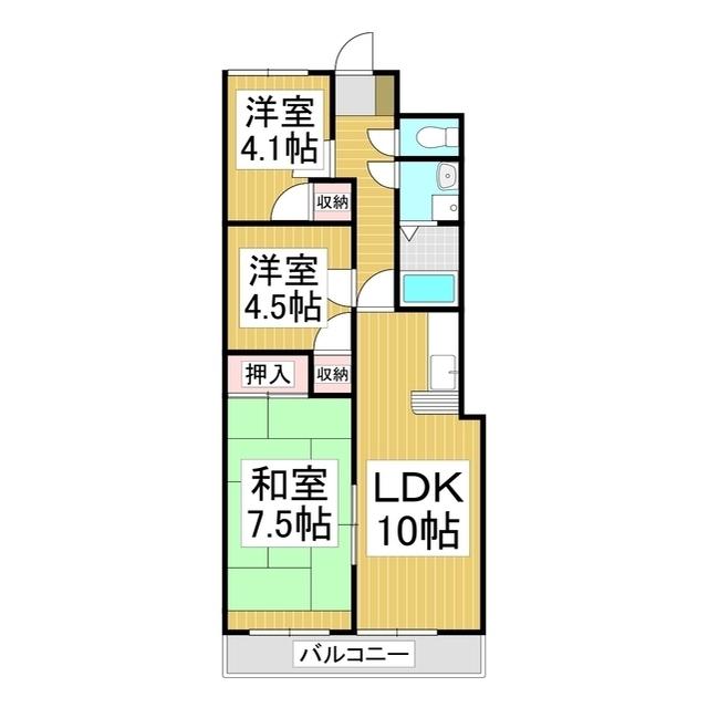 コートビレッジ戸倉(3LDK/2階)の間取り写真
