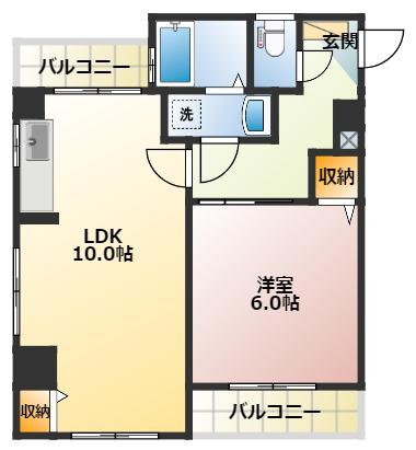 常盤台石井若松ビル(1LDK/1階)の間取り写真