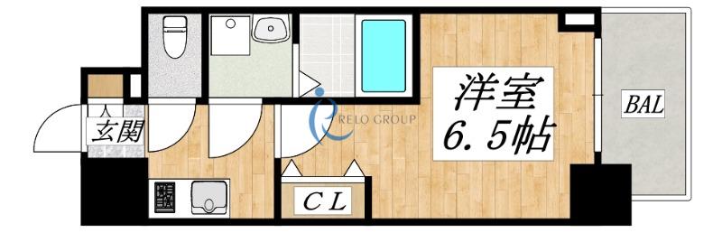 IW RESIDENCE大阪CREST TAPP(1K/6階)の間取り写真
