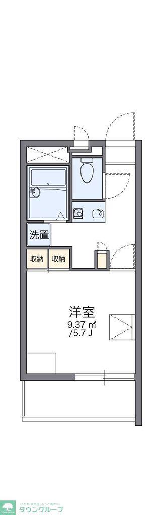 レオパレスサンボーン(1K/2階)の間取り写真