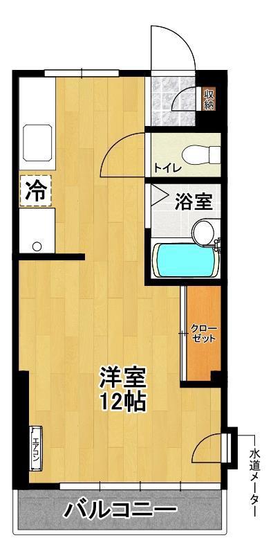 学生第一コーポ(ワンルーム/3階)の間取り写真