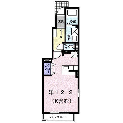 グランデKII C(ワンルーム/1階)の間取り写真