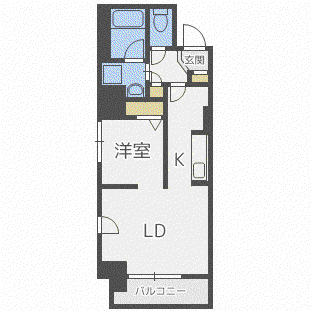 ティアラマイプラザ(1LDK/8階)の間取り写真
