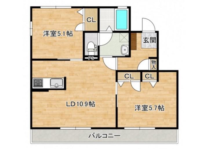 コンフォートレジデンス(2LDK/1階)の間取り写真