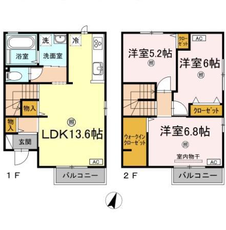 ピアコート5(3LDK/1階)の間取り写真