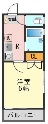 南小岩レジデンス(1K/1階)の間取り写真