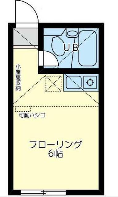 ユナイト尻手ダッチ(ワンルーム/1階)の間取り写真