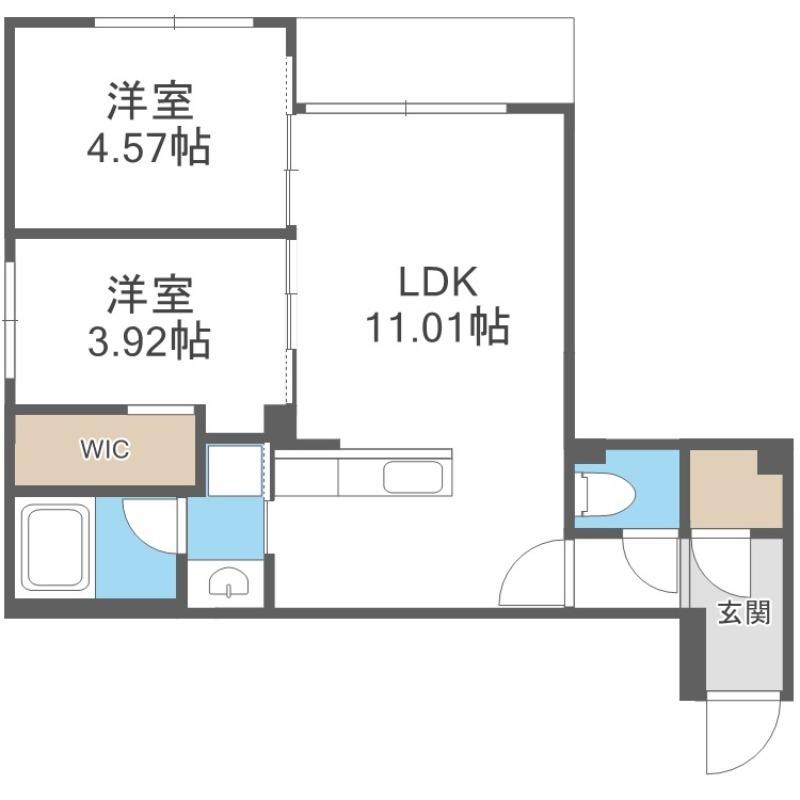 ラ・シュエットS6W14(2LDK/4階)の間取り写真