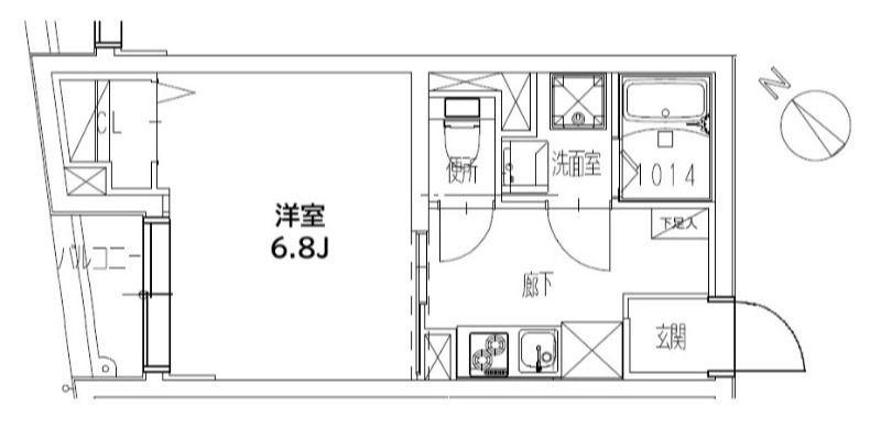 クリアル落合南長崎(1K/4階)の間取り写真