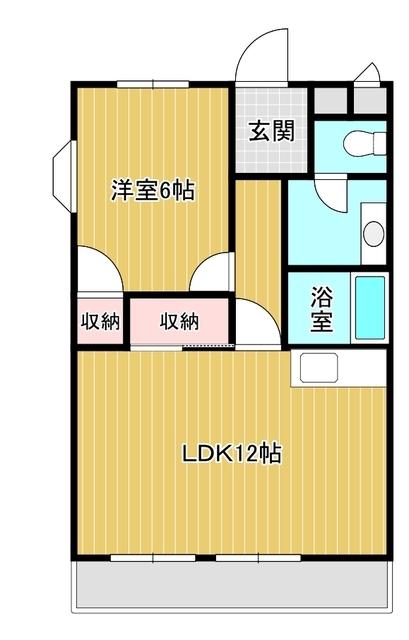 NKマンション第2(1LDK/3階)の間取り写真