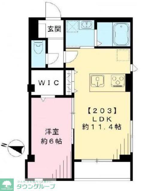 ノース SIDE 11(1LDK/2階)の間取り写真