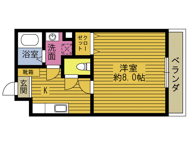 R27番館(1K/3階)の間取り写真