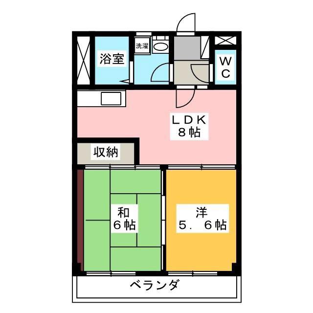サンモール三笠(2DK/1階)の間取り写真